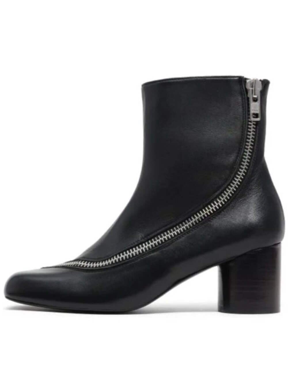 BIMBA Y LOLA WOMEN'S BLACK 55M ZIP-DETAIL BOOTS IN SIZE EU 39